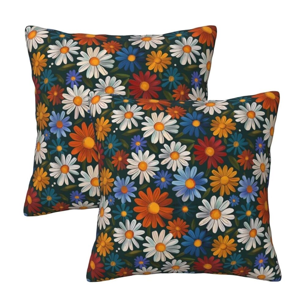 8800 Hippie Flower Pillow Covers Cute Vintage Floral Rustic Farmhouse Throw
